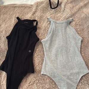 American Eagle Outfitters Black and Grey Bodysuit